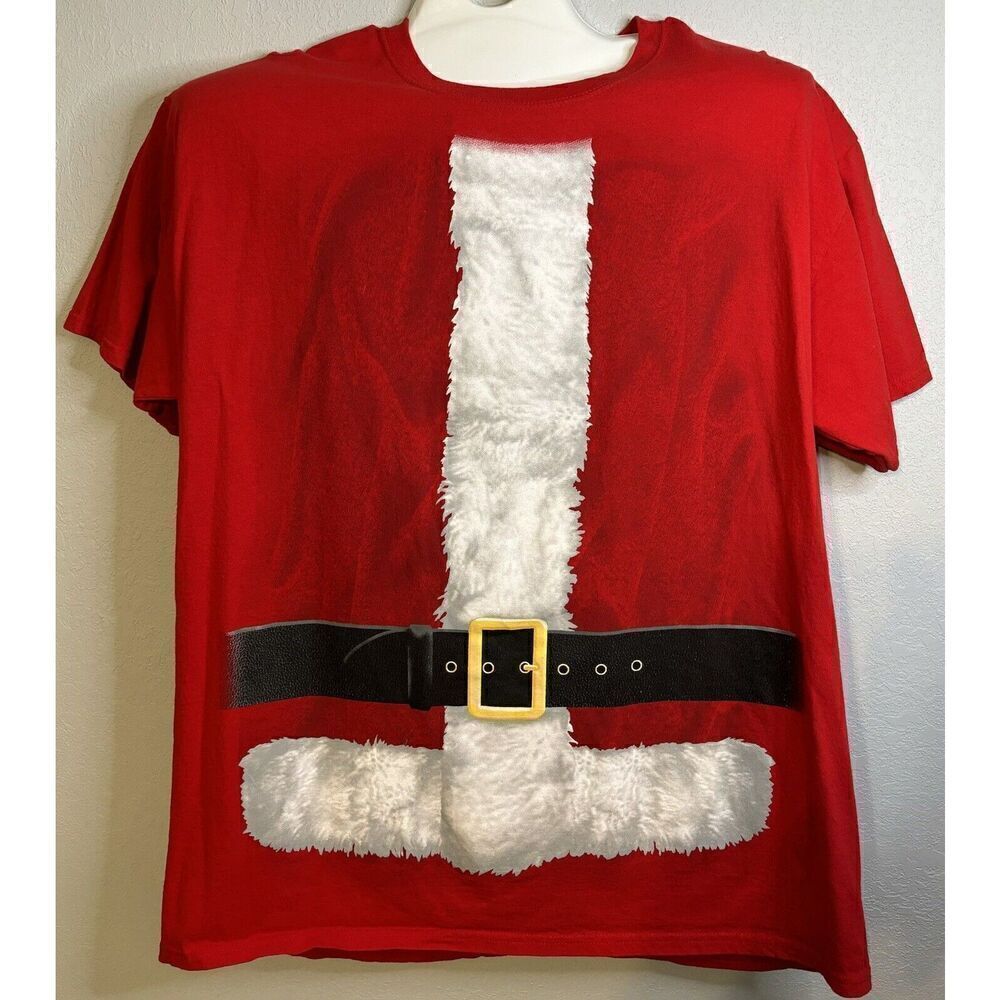 Santa T-shirt Christmas Tee Red Short Sleeve Size XL Extra Large Dec 25th